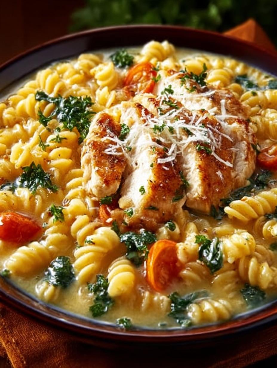 Delicious Creamy Chicken Parmesan Pasta in 40 Minutes - Creamy Chicken Parmesan Pasta - main visual representation