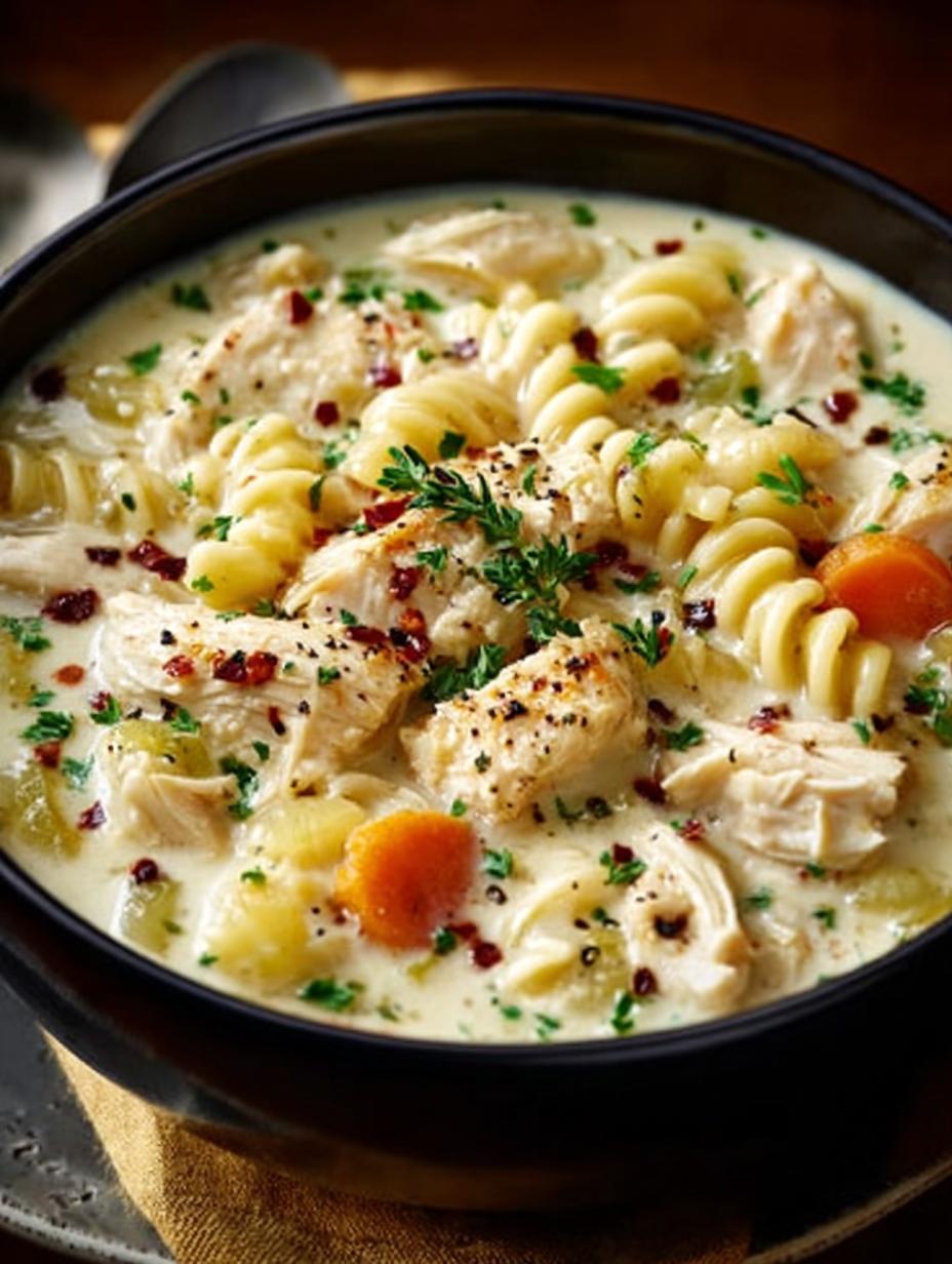 Delicious Creamy Chicken Pasta Soup Recipe for Comfort - Creamy Chicken Pasta Soup - additional detail