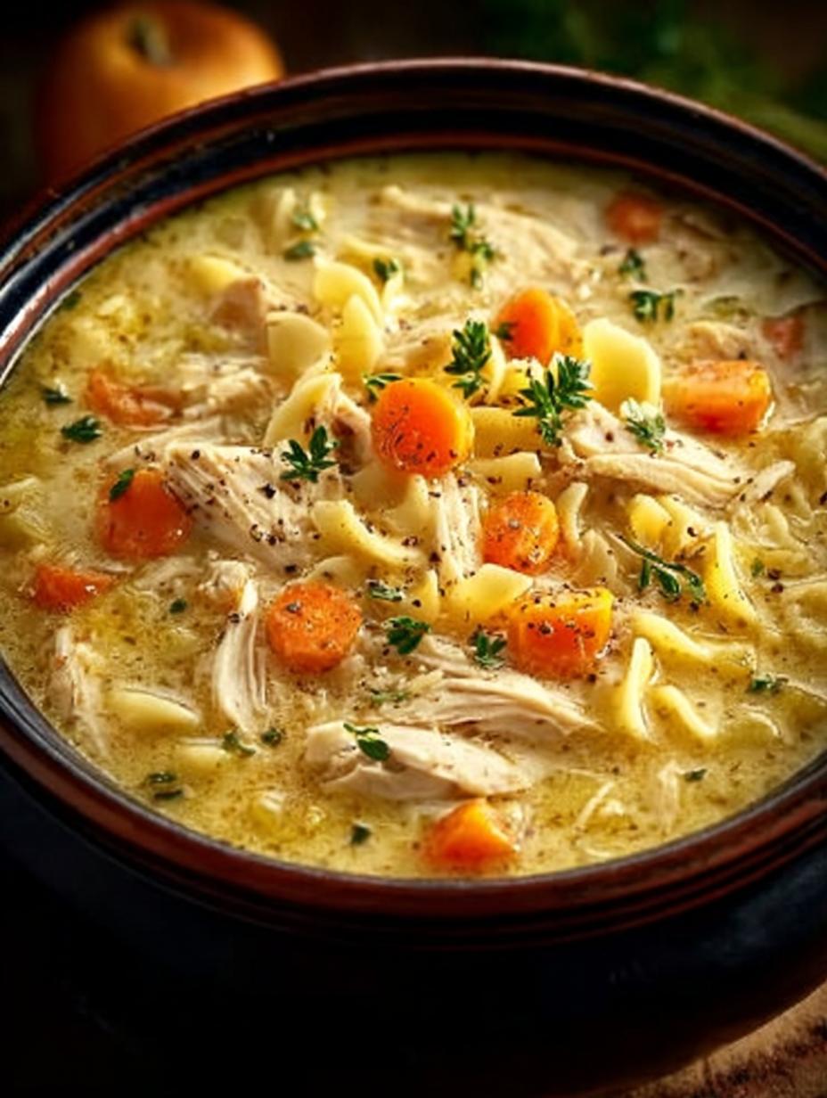 Crockpot Creamy Chicken Noodle